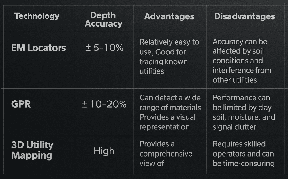 Pulse Locating Technology Table